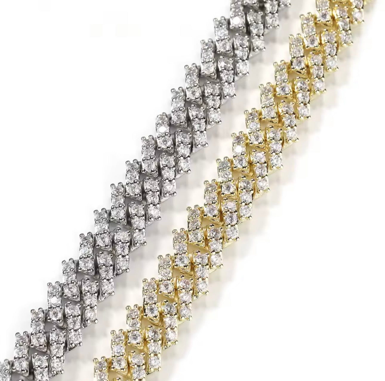 12MM CORRENTE DIAMOND PRONG LINK