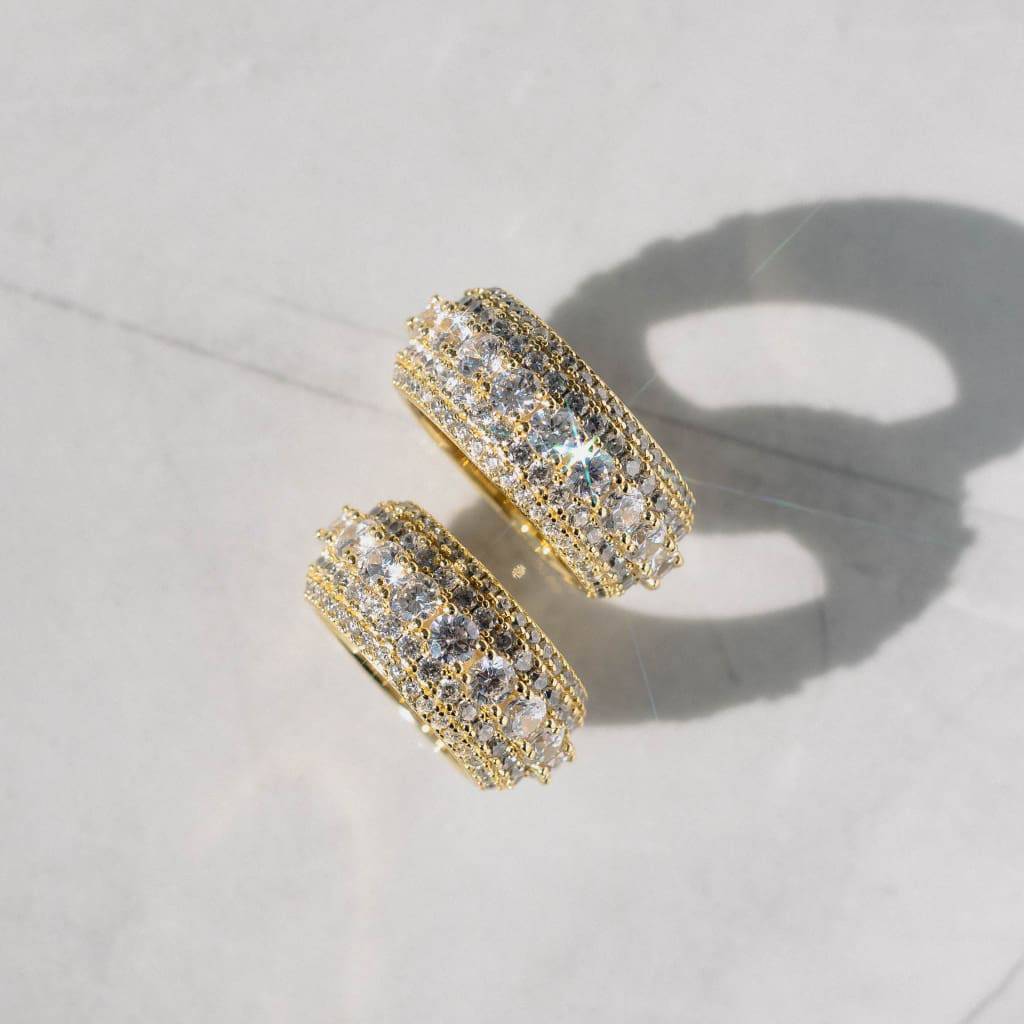 ANEL LAYERED DIAMOND - BANHADO A OURO 18K