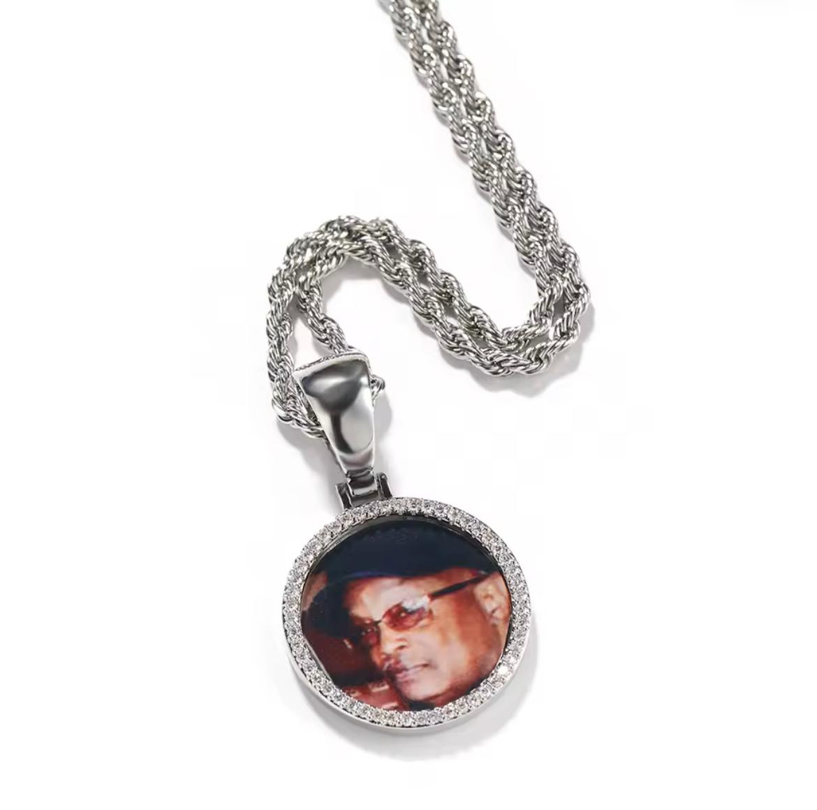 Pingente LC Foto Personalizado e CORRENTE ROPE DE BRINDE
