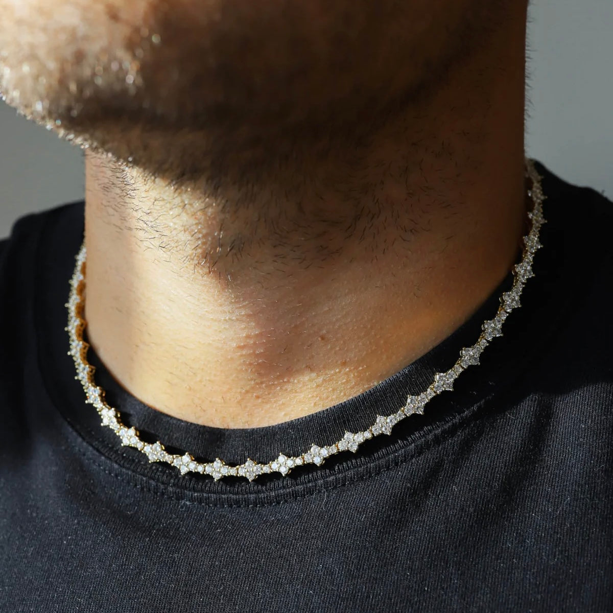 3MM CORRENTE HONEYCOMB – BANHADO A OURO 18K