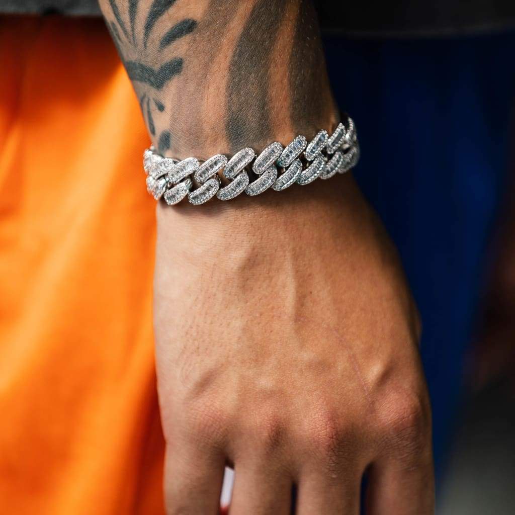 15MM PULSEIRA BAGUETTE CUBAN LINK