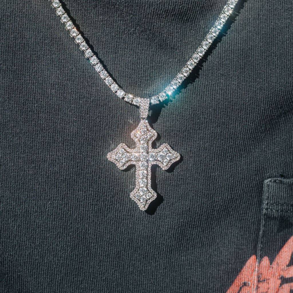PINGENTE CLUSTERED CROSS - PRATA 925
