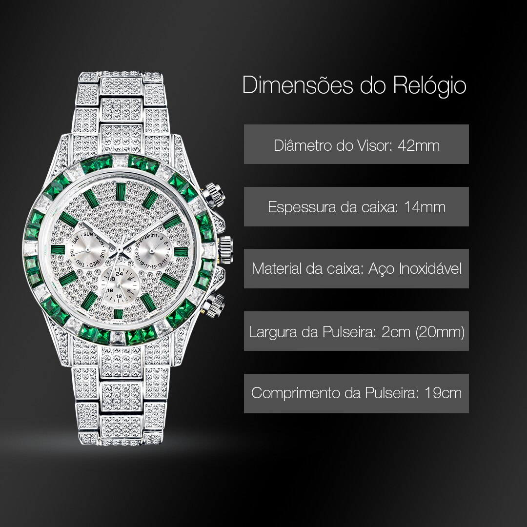 Relógio Emerald (Ice Cravejado)