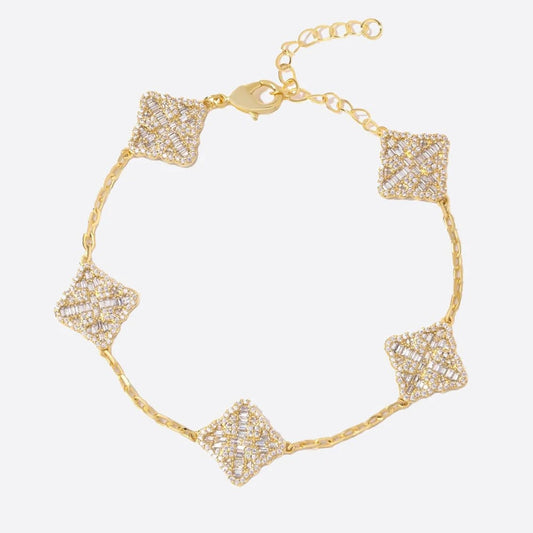 PULSEIRA ICED CLOVER - BANHADO A OURO 18K