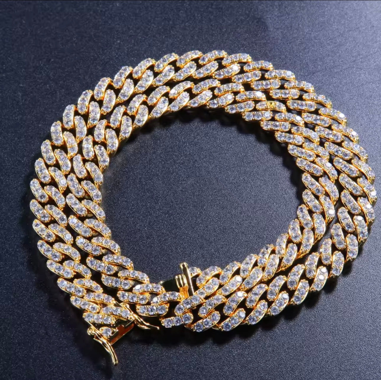 10MM CORRENTE ICED CUBAN LINK - BANHADO A OURO 18K