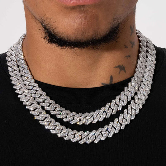 14MM CORRENTE DIAMOND PRONG LINK