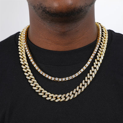 Corrente Cuban 13mm + Riviera 5mm (Ice Cravejadas)