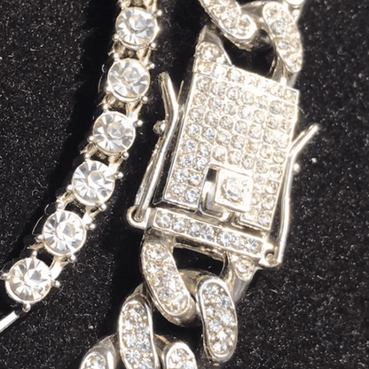 Corrente Cuban 13mm + Riviera 5mm (Ice Cravejadas)