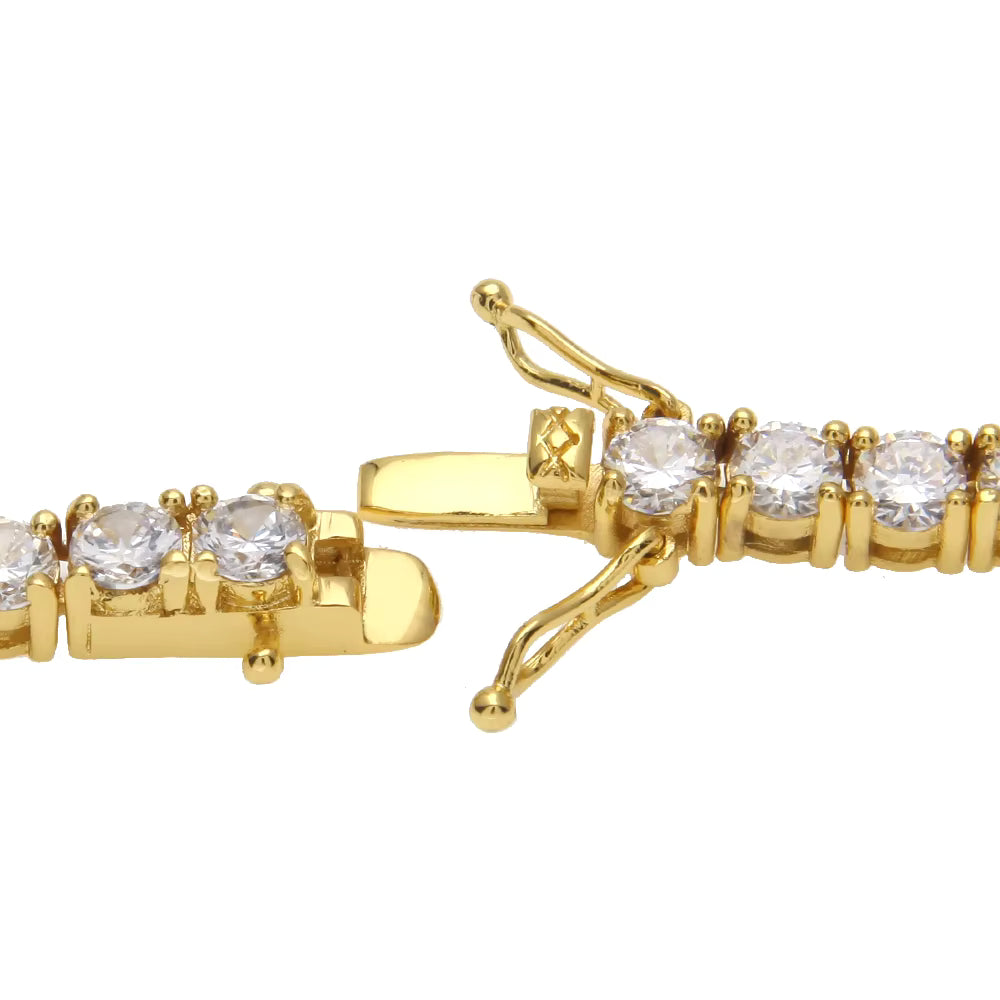 5MM PULSEIRA TENNIS PREMIUM - BANHADO A OURO 18K