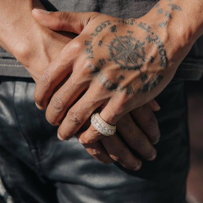 ANEL LAYERED DIAMOND - BANHADO A OURO 18K