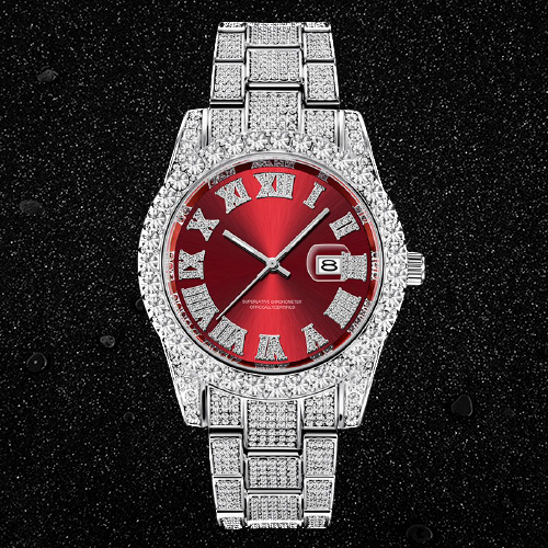 Relógio Holly (Ice Cravejado) Vermelho