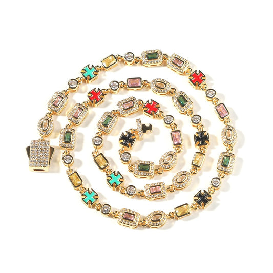 Corrente com Pedras Múltiplas LC (6MM) Gold