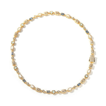 Corrente com Pedras Múltiplas LC (6MM) Gold