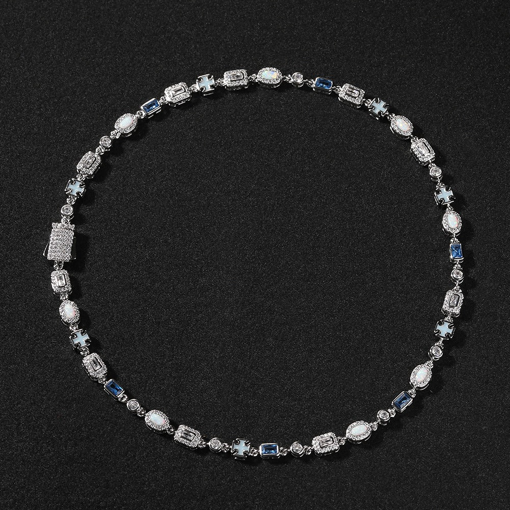 Corrente com Pedras Múltiplas LC (6MM) Blue