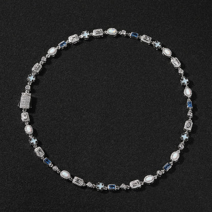 Corrente com Pedras Múltiplas LC (6MM) Blue