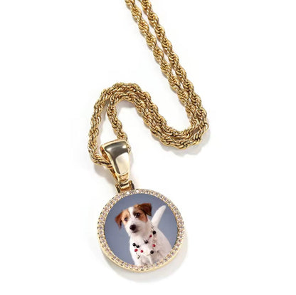 Pingente LC Foto Personalizado e CORRENTE ROPE DE BRINDE