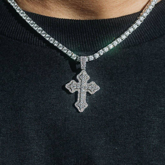 PINGENTE CLUSTERED CROSS - PRATA 925