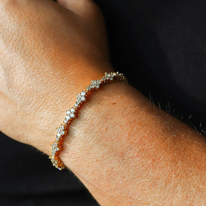 3MM PULSEIRA HONEYCOMB – BANHADO A OURO 18K