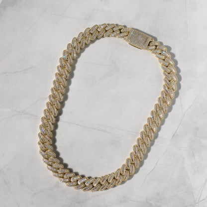 15MM CORRENTE BAGUETTE CUBAN LINK - BANHADO A OURO 18K